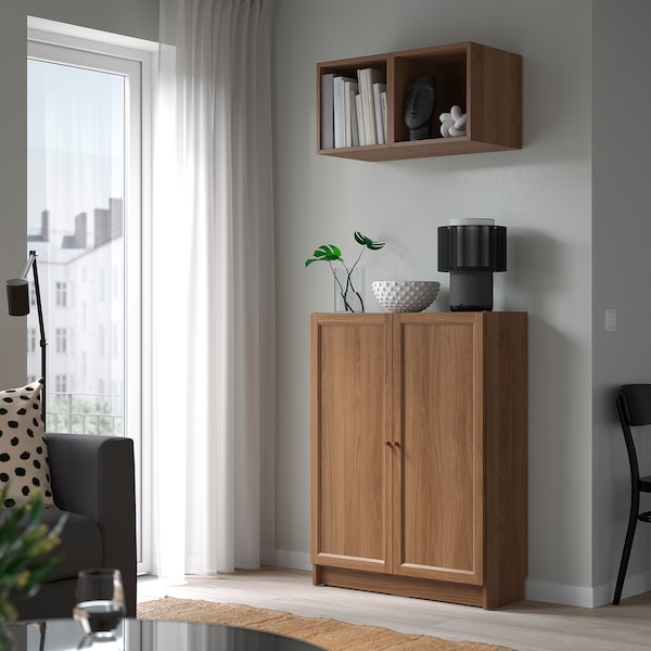 IKEA BILLY / EKET storage combination with doors, brown walnut effect , IKEA Sale | 16934GBCU