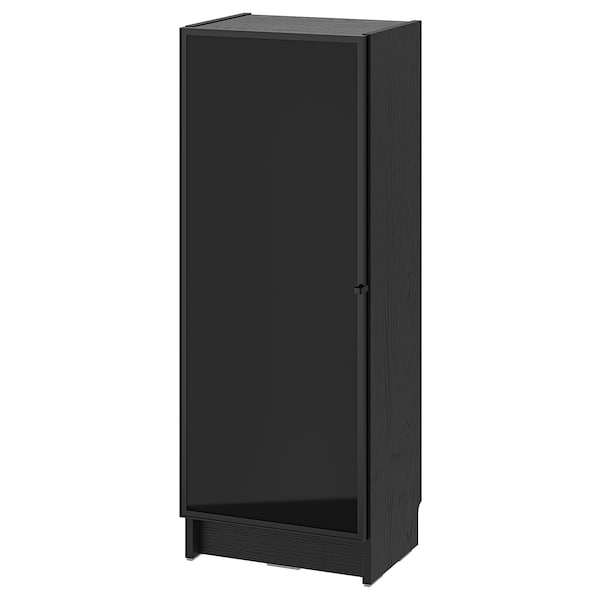 IKEA BILLY / HÖGBO bookcase comb w glass doors, black oak effect/black, 15 3/4x11 3/4x41 3/4 in , IKEA Sale | 30217QYFD