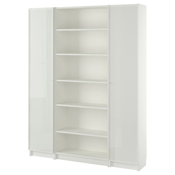 IKEA BILLY / HÖGBO bookcase comb w glass doors, white, 63x79 1/2 in , IKEA Sale | 65374WIFB