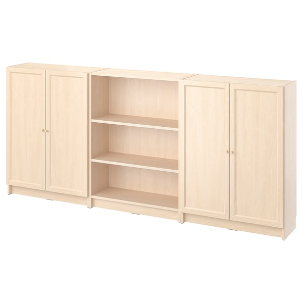 IKEA BILLY / OXBERG bookcase comb w doors, birch effect, 94 1/2x11 3/4x41 3/4 in , IKEA Sale | 94283KYQT