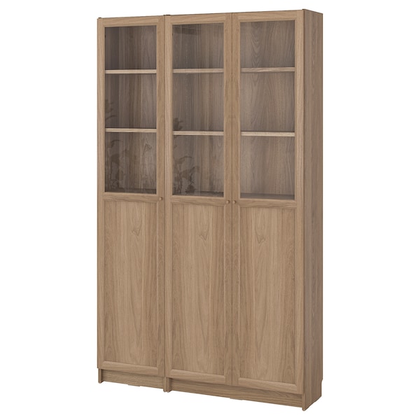 IKEA BILLY / OXBERG bookcase comb w panel/glass doors, oak effect, 47 1/4x11 3/4x79 1/2 in , IKEA Sale | 96712KQHA