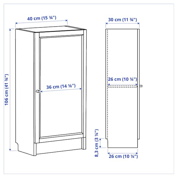 IKEA BILLY / OXBERG bookcase with door, birch effect, 15 3/4x11 3/4x41 3/4 in , IKEA Sale | 01752LSCJ