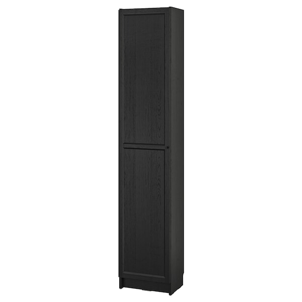 IKEA BILLY / OXBERG bookcase with doors, black oak effect, 15 3/4x11 3/4x79 1/2 in , IKEA Sale | 81302RMTN