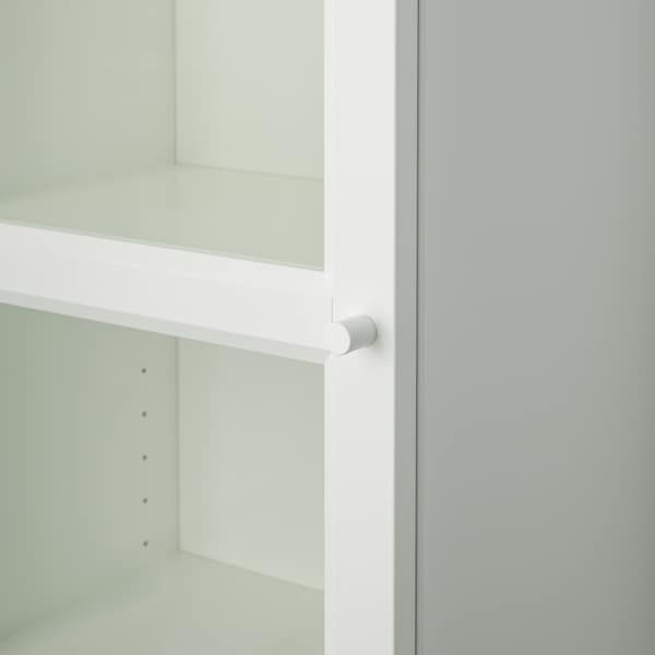 IKEA BILLY / OXBERG bookcase with glass-door, white/glass, 15 3/4x11 3/4x79 1/2 in , IKEA Sale | 04813ZYES