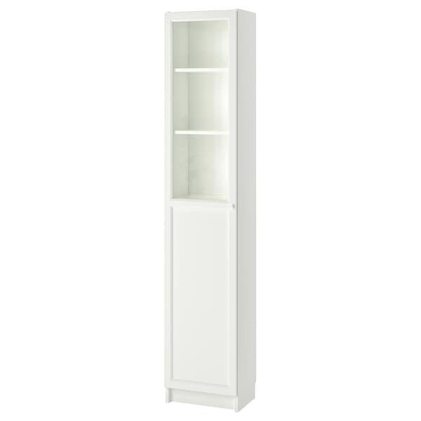 IKEA BILLY / OXBERG bookcase with panel/glass door, white/glass, 15 3/4x11 3/4x79 1/2 in , IKEA Sale | 97843SXTC