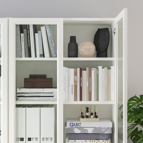 IKEA BILLY / OXBERG bookcase with panel/glass doors, white/glass, 63x11 3/4x79 1/2 in , IKEA Sale | 27389RYIZ