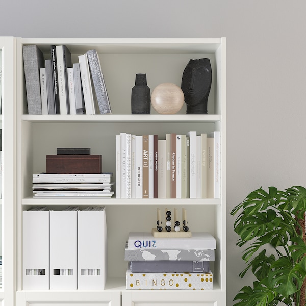 IKEA BILLY / OXBERG bookcase with panel/glass doors, white, 63x11 3/4x79 1/2 in , IKEA Sale | 04236TPER