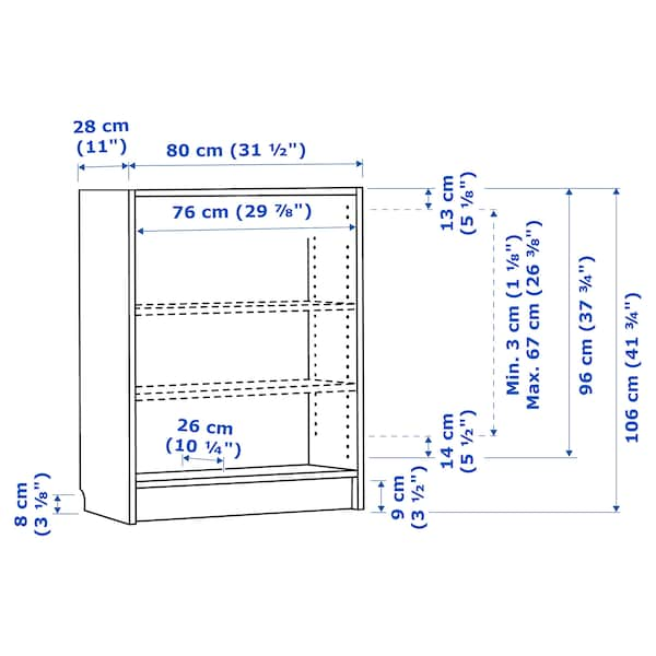 IKEA BILLY bookcase, birch effect, 31 1/2x11x41 3/4 in , IKEA Sale | 95073RBGQ