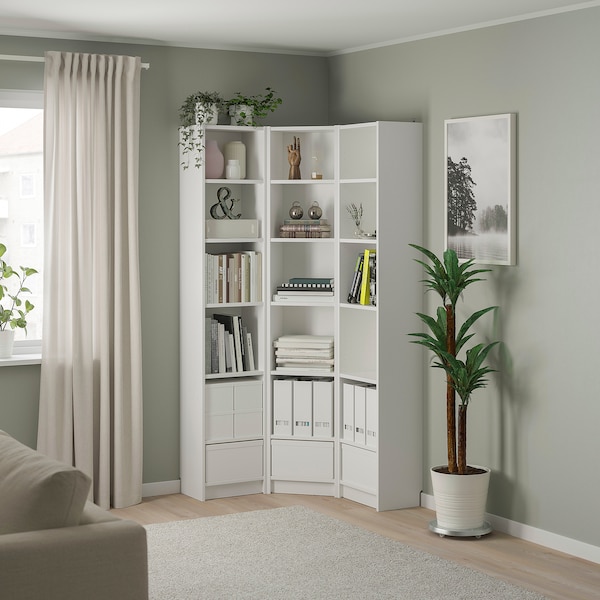 IKEA BILLY bookcase combination/crn solution, white, 37 3/8/37 3/8x11x79 1/2 in , IKEA Sale | 86923ZNJH