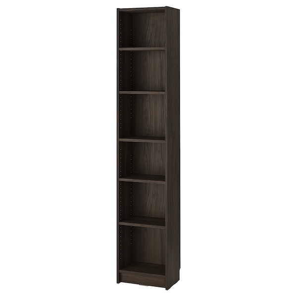 IKEA BILLY bookcase, dark brown oak effect, 15 3/4x11x79 1/2 in , IKEA Sale | 71306DBHT