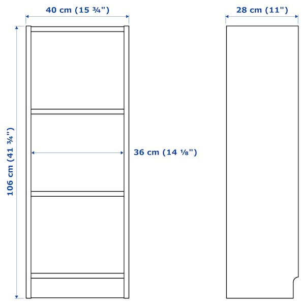 IKEA BILLY bookcase, white, 15 3/4x11x41 3/4 in , IKEA Sale | 21479KMDW