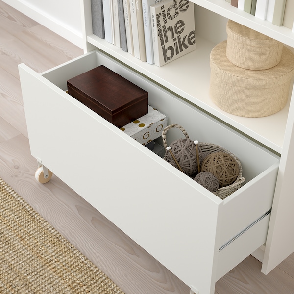 IKEA BILLY bookcase with drawer, white, 31 1/2x11 3/4x41 3/4 in , IKEA Sale | 24085GPOB