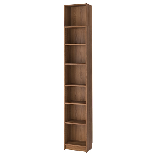 IKEA BILLY bookcase with height extension unit, brown walnut effect, 15 3/4x11x93 1/4 in , IKEA Sale | 28374NUDZ