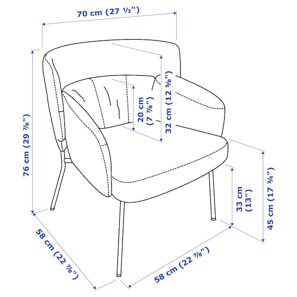 IKEA BINGSTA Armchair, Vissle dark gray/Kabusa dark gray, Width: 27  1/2 in Height: 29  7/8 in. Order today! , IKEA Sale | 31980DTXU