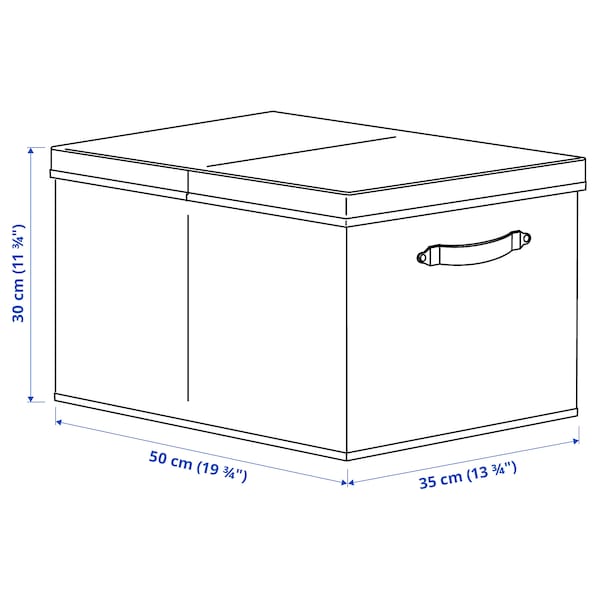 IKEA BLÄDDRARE box with lid, gray/patterned, 13 ¾x19 ¾x11 ¾ in , IKEA Sale | 95463SBCH