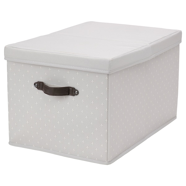 IKEA BLÄDDRARE box with lid, gray/patterned, 13 ¾x19 ¾x11 ¾ in , IKEA Sale | 95463SBCH