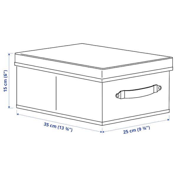 IKEA BLÄDDRARE box with lid, gray/patterned, 9 ¾x13 ¾x6 in , IKEA Sale | 91506DCUF