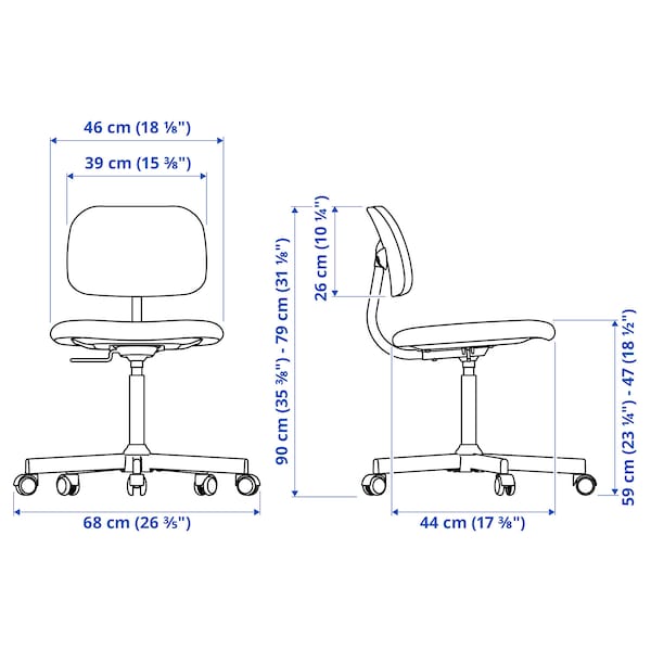 IKEA BLECKBERGET swivel chair, Klovsta white/gray , IKEA Sale | 75834DOLK