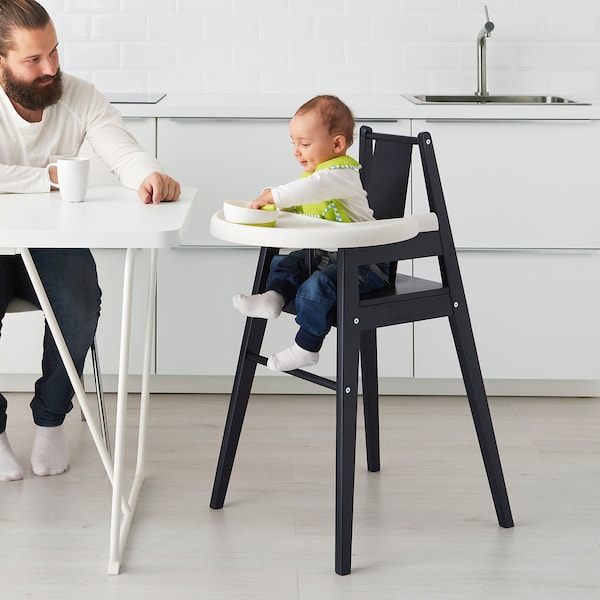 IKEA BLÅMES high chair with tray, black , IKEA Sale | 17964XHSQ