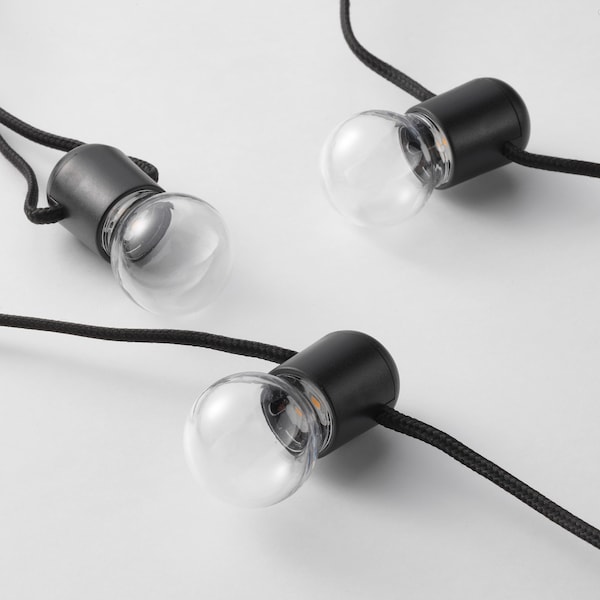 IKEA BLÖTSNÖ LED string light with 12 lights, indoor, battery operated black , IKEA Sale | 08243WCQH