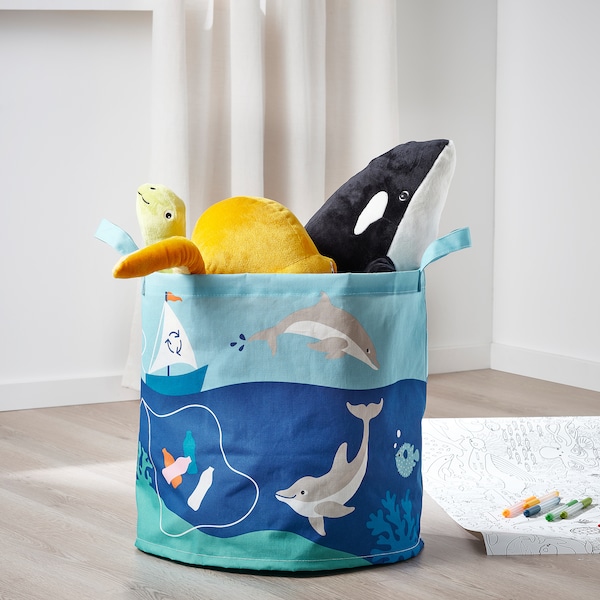 IKEA BLÅVINGAD storage bag, ocean animals pattern/multicolor , IKEA Sale | 53408PDYO