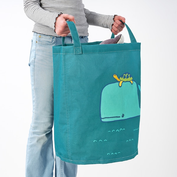 IKEA BLÅVINGAD storage bag, whale pattern/blue-green , IKEA Sale | 07651APRY