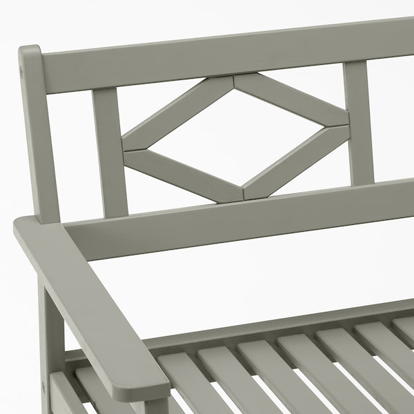 IKEA BONDHOLMEN bench with backrest, outdoor, gray , IKEA Sale | 16730MWDN