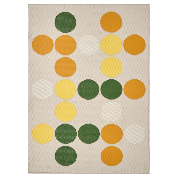 IKEA BRÖGGAN rug flatwoven, in/outdoor, dot pattern multicolor, 4\'4 inx6\'5 in , IKEA Sale | 08352WKPO