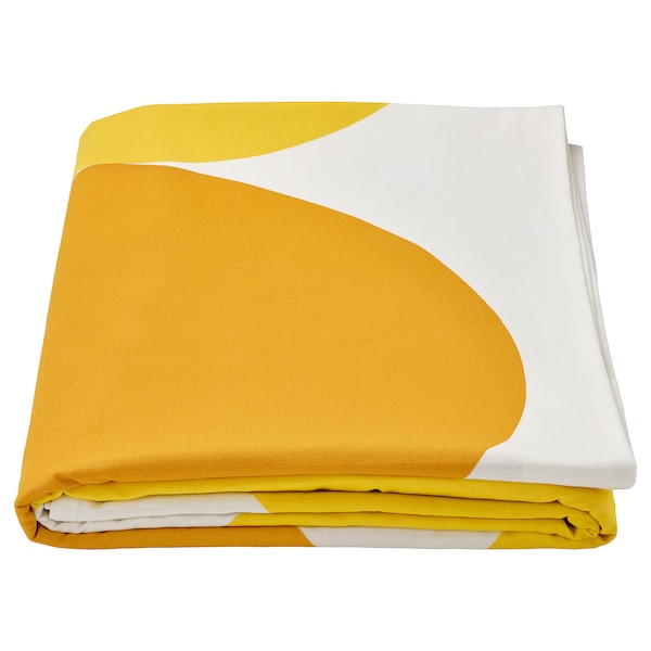 IKEA BRÖGGAN tablecloth, dot pattern white/yellow, 57x126 in , IKEA Sale | 28956JLAM