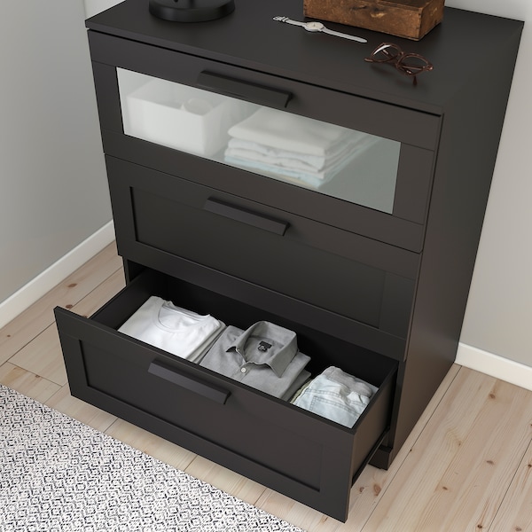 IKEA BRIMNES 3-drawer chest, black, 30 3/4x37 3/8 in , IKEA Sale | 90876MNRU