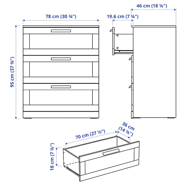 IKEA BRIMNES 3-drawer chest, black, 30 3/4x37 3/8 in , IKEA Sale | 90876MNRU