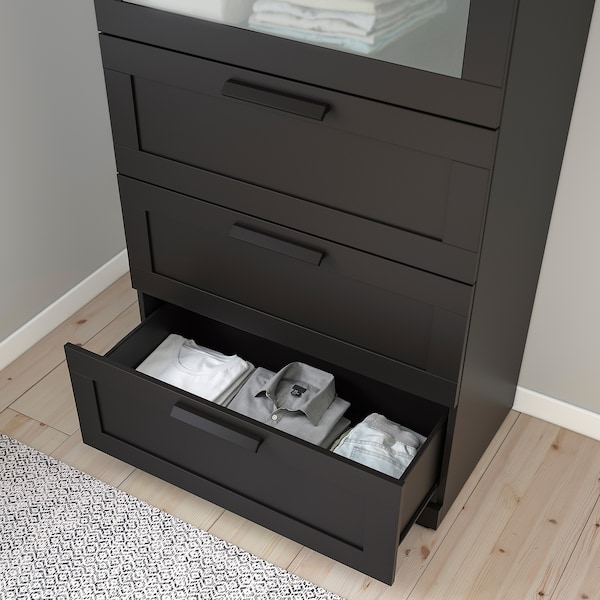 IKEA BRIMNES 4-drawer chest, black, 30 3/4x48 7/8 in , IKEA Sale | 09182ZUMN