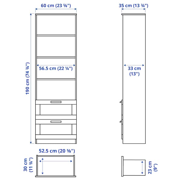 IKEA BRIMNES Bookcase, black, 23  5/8x74  3/4 in , IKEA Sale | 57961LABQ