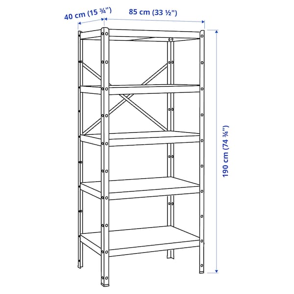 IKEA BROR shelving unit, black, 33 1/2x15 3/4x74 3/4 in , IKEA Sale | 02964SPMF