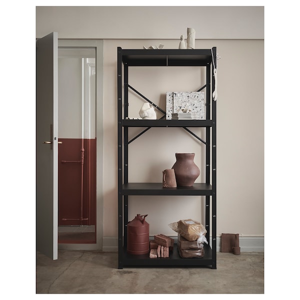 IKEA BROR shelving unit, black, 33 1/2x21 5/8x74 3/4 in , IKEA Sale | 49708OKNH