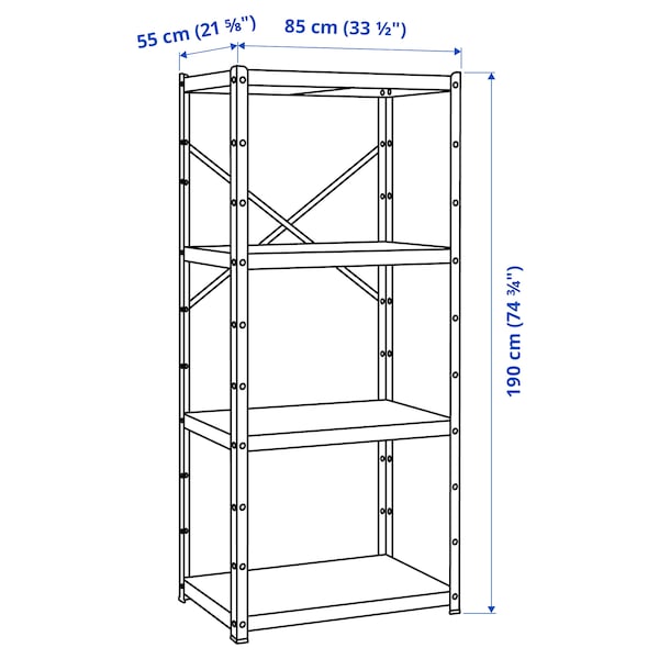 IKEA BROR shelving unit, gray-green/pine plywood, 33 1/2x21 5/8x74 3/4 in , IKEA Sale | 49513LCTZ