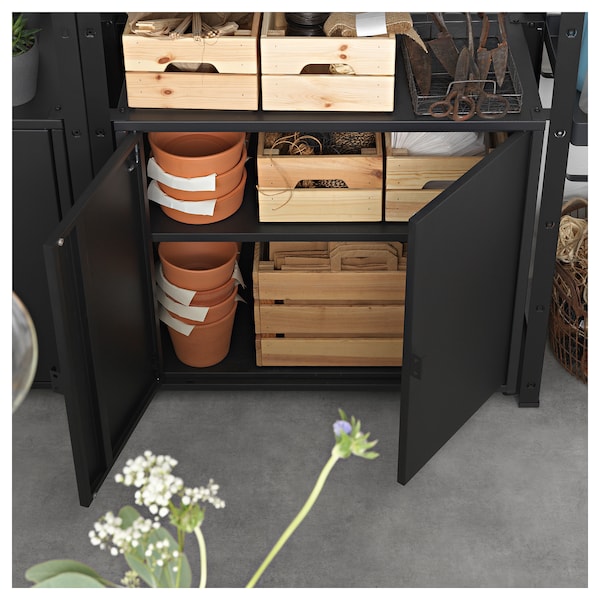 IKEA BROR shelving unit with cabinet, black, 33 1/2x15 3/4x74 3/4 in , IKEA Sale | 68357HENK