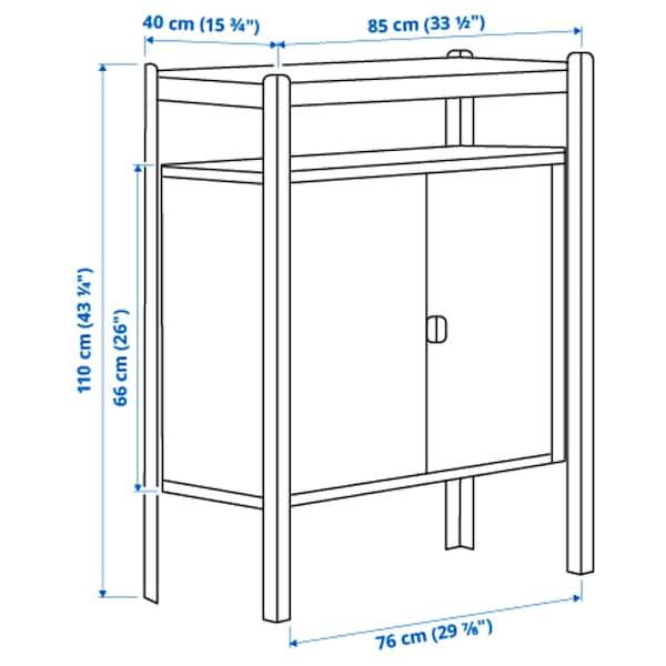 IKEA BROR shelving unit with cabinets, black, 33 1/2x15 3/4x43 1/4 in , IKEA Sale | 13624YLDU