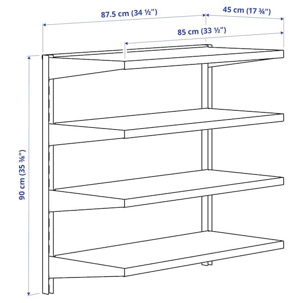 IKEA BROR wall shelf combination, black, 34 1/2x17 3/4x35 3/8 in , IKEA Sale | 31278LQFH