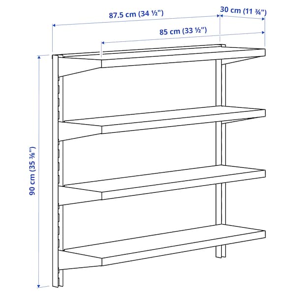 IKEA BROR wall shelf combination, black, 34 1/2x11 3/4x35 3/8 in , IKEA Sale | 14652UTFV