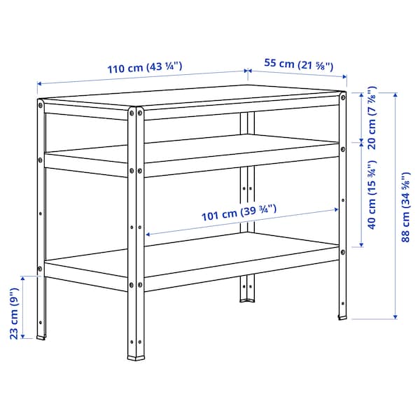 IKEA BROR work bench, gray-green/pine plywood, 43 1/4x21 5/8 in , IKEA Sale | 03954VWTU