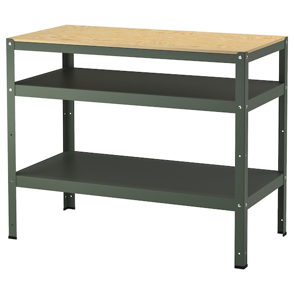 IKEA BROR work bench, gray-green/pine plywood, 43 1/4x21 5/8 in , IKEA Sale | 03954VWTU