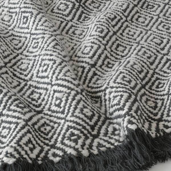 IKEA DAGFRID throw, dark gray/off-white, 59x79 in , IKEA Sale | 51427VSXU