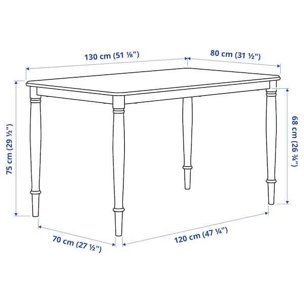 IKEA DANDERYD dining table, black, 51 1/8x31 1/2 in , IKEA Sale | 69574ORQS