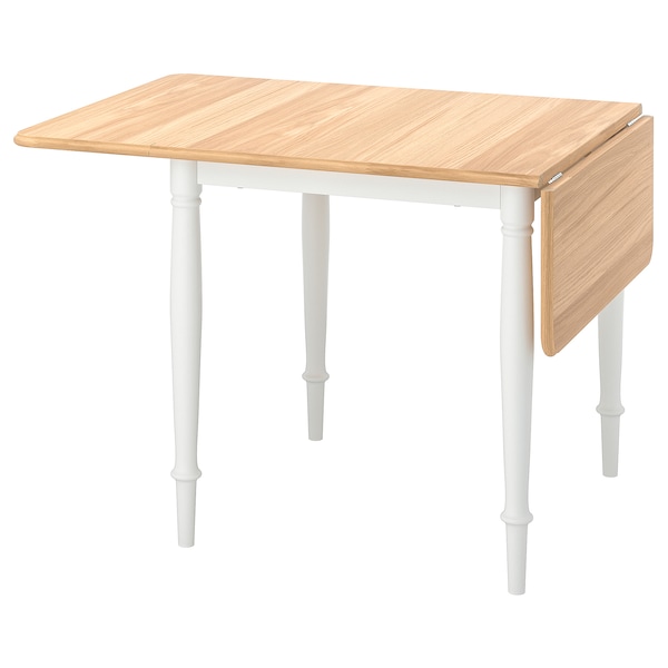 IKEA DANDERYD drop-leaf table, oak veneer/white, 29 1/8/52 3/4x31 1/2 in , IKEA Sale | 05129CMYV