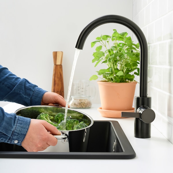 IKEA DELSJÖN kitchen faucet, brushed black metal , IKEA Sale | 98670HDBF