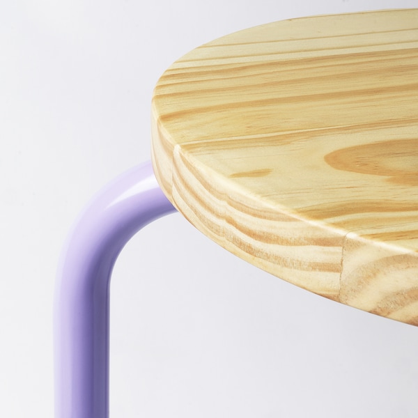 IKEA DOMSTEN stool, lilac/pine , IKEA Sale | 29183HOXN