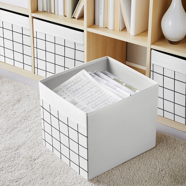 IKEA DRÖNA box, white/check pattern, 13x15x13 in , IKEA Sale | 61092BPSC