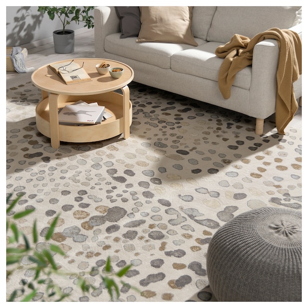 IKEA DUBBELFIL rug, low pile, dot pattern/beige, 7'10 inx9'10 in , IKEA Sale | 93567ATVB