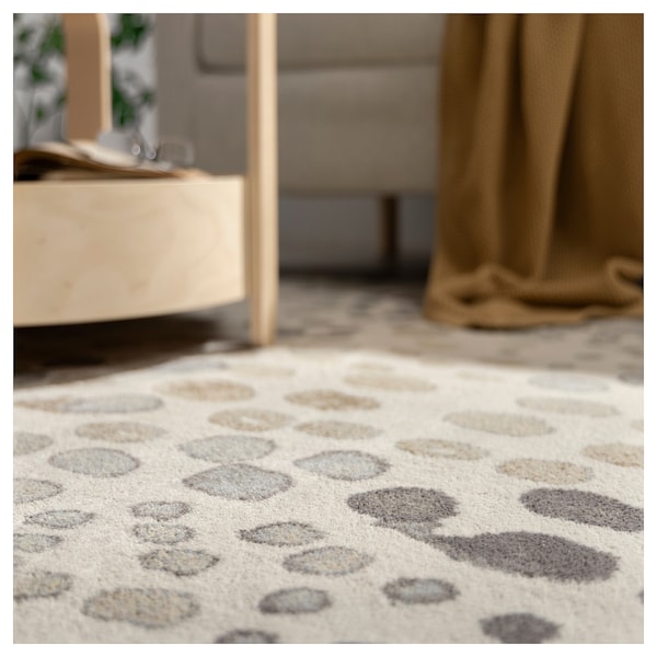 IKEA DUBBELFIL rug, low pile, dot pattern/beige, 7'10 inx9'10 in , IKEA Sale | 93567ATVB